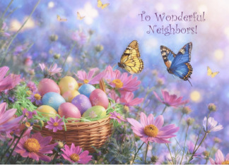 Neighbor Neighbors or Neighbour Happy Easter Basket Eggs Custom