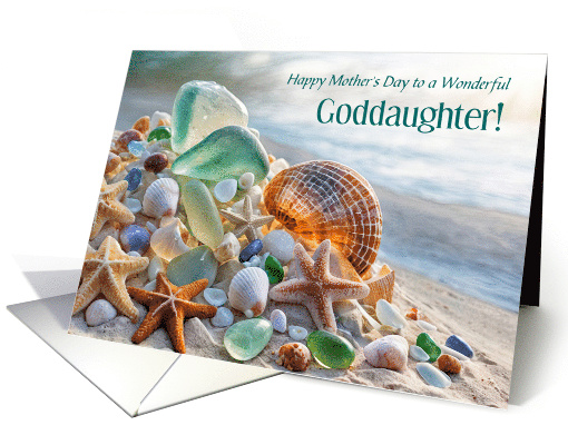 Goddaughter Pretty Happy Mothers Day Pretty Seashells Custom card