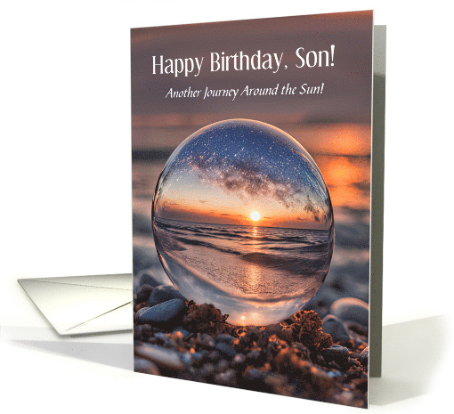 Son Happy Birthday Coastal Beach Themed Globe... (1965608)