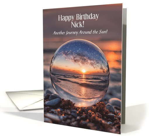 Birthday Custom Personalized Name Beautiful Sunset on the Beach card