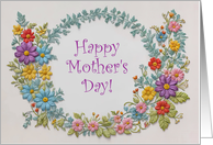 Mothers Day Needle Point Embroidery Look with Customizable Text
