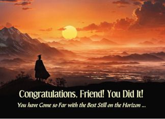 Friend Congratulations Graduation Inspirational Sunset Outdoors Custom