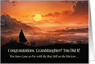 Granddaughter Inspiring Congratulations Graduation Cap and Gown Custom