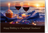 Great Niece or Grandniece Adult Birthday Wine Beach Inspiring Custom card