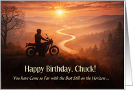 Personalized Name Custom Birthday with Inspiring Motorcycle Sunset