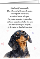 Dachshund Dog Sympathy with Heartfelt Poem Forever Loved