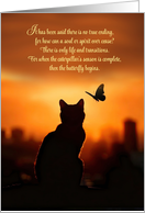 Cat Sympathy with Silhouetted Cat and Butterfly Spiritual Thoughts