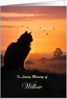 Cat Sympathy Custom Name Memorial Silhouetted at Sunset
