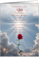 Fathers Day in Remembrance of Child Bereaved with Red Rose