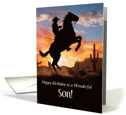 Son Happy Birthday with Western Cowboy and Horse in... (1986958)
