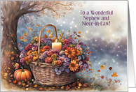 Nephew and Niece in Law Wife Happy Thanksgiving Flowers Custom