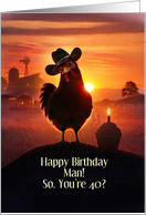 For Him Any Age Funny Chicken on a Farm Cupcake Cust Customizable
