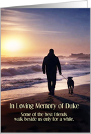 Dog Sympathy Loss of Beloved Dog Memorial Man Walking Beach Custom