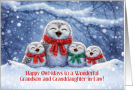 Grandson and Wife Granddaughter in Law Christmas Custom Text card