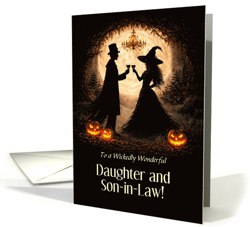 Daughter and Son in Law Happy Halloween Cute Wicked Couple Custom card