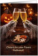 Husband Fun Sparkling Wine Champagne Cheers Happy Halloween