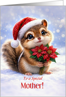 Mother or Mom Happy Holidays Christmas Cute Chipmunk Custom card