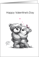 I Love You Sweet Teddy Bear Couple Happy Valentine’s Day card