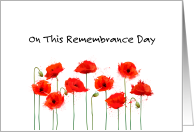 Abstract Beautiful Red Poppies Flowers Remembrance Day card