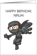 Cartoon Ninja Happy Birthday card