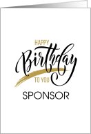 Happy Birthday To You Sponsor Minimalist Calligraphy card