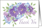 Thank You for Thoughtfulness Purple Bouquet Flowers card