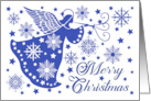 Christmas Snow Angel with Stars card