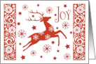 Christmas Reindeer Snow and Stars card