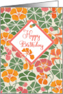 Birthday Flowers Bright Nasturtiums with Leaves card