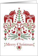 Christmas Scandinavian Dala Horse card