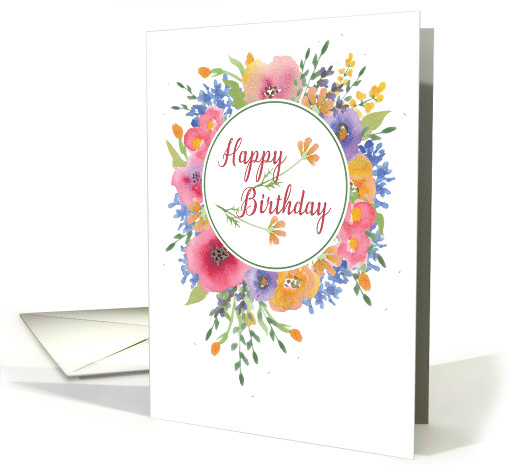 Birthday Flower Bouquet Circle card (1774602)