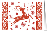 Christmas Reindeer Snow and Stars card