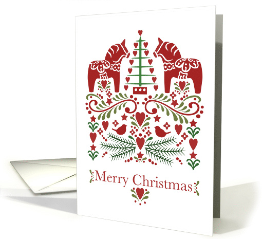 Christmas Scandinavian Dala Horse card (1944644)