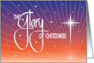 Hand Lettered Glory of Christmas with White Star of Radiating Sunset card