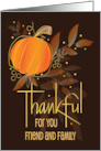 Hand Lettered Thankful Thanksgiving for Friend and Family with Leaves card