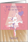 Birthday for Sweetheart Girl with Ballet Bunny Arabesque with Balloon card