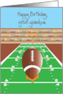 Hand Lettered Birthday for Great Grandson Football on Football Field card
