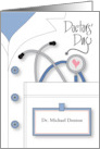 Hand Lettered Doctors’ Day 2024 White Jacket with Custom Name Tag card