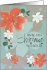 Hand Lettered Christmas Red and White Poinsettia Card Filled with Joy card