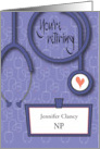 Retirement for Nurse Practitioner NP with Name Tag and Custom Name card
