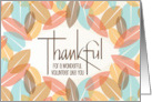 Hand Lettered Thanksgiving for a Wonderful Volunteer Stylized Leaves card