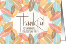 Hand Lettered Thanksgiving for a Wonderful Volunteer Stylized Leaves card