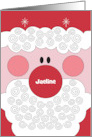 Christmas for Granddaughter Large Santa Face with Custom Name Nose card