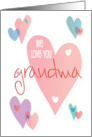 Hand Lettered Grandparents Day We Love You for Grandma with Hearts card