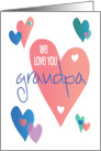 Hand Lettered Grandparents Day We Love You for Grandpa with Hearts card