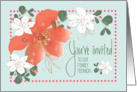 Hand Lettered Floral Christmas Invitation to Holiday Family Reunion card