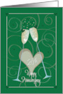 Hand Lettered 20th Wedding Anniversary For Spouse Toasting Glasses card