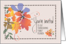 Hand Lettered Invitation to Thanksgiving Family Reunion Fall Flowers card