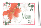 Hand Lettered Christmas Menu Card with Red and White Poinsettias card