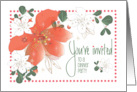 Hand Lettered Invitation to Dinner Party with Poinsettias and Patterns card